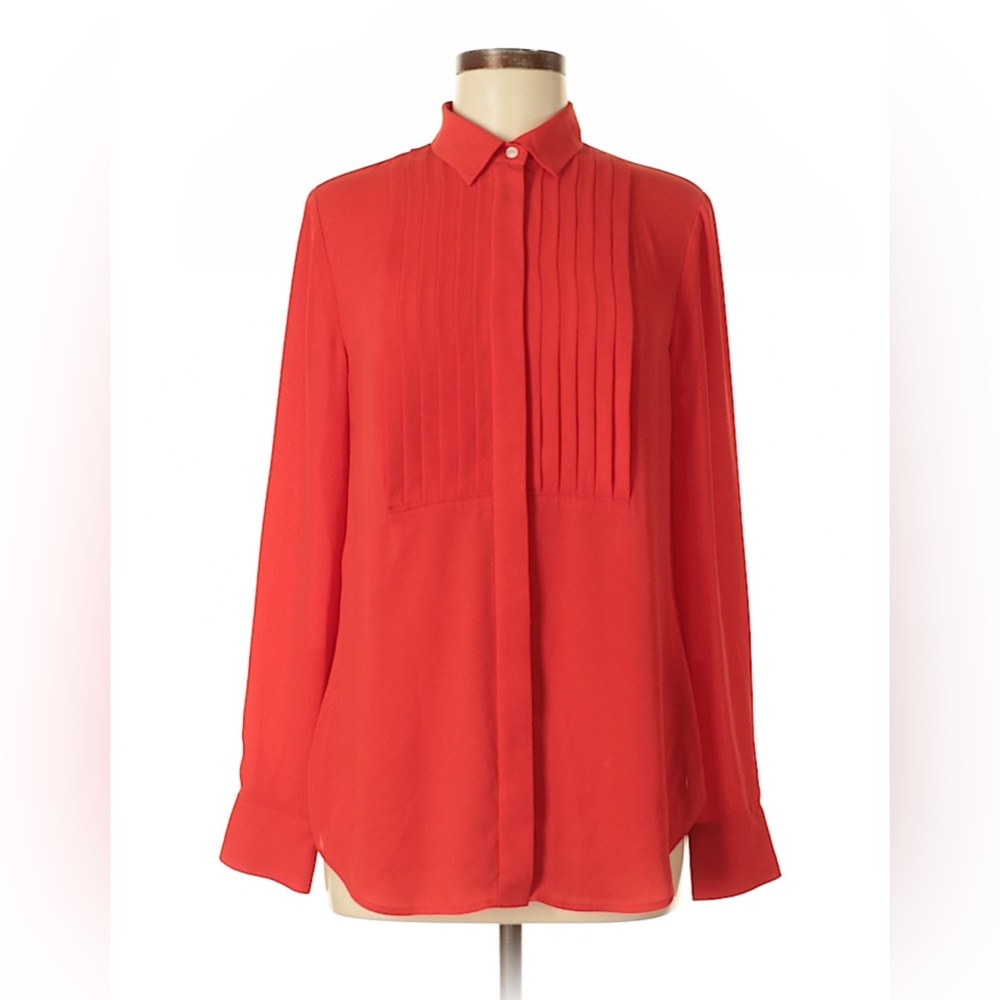 J Crew Red Long Sleeve Shirt Size 6